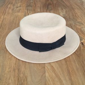 Wool boater hat
